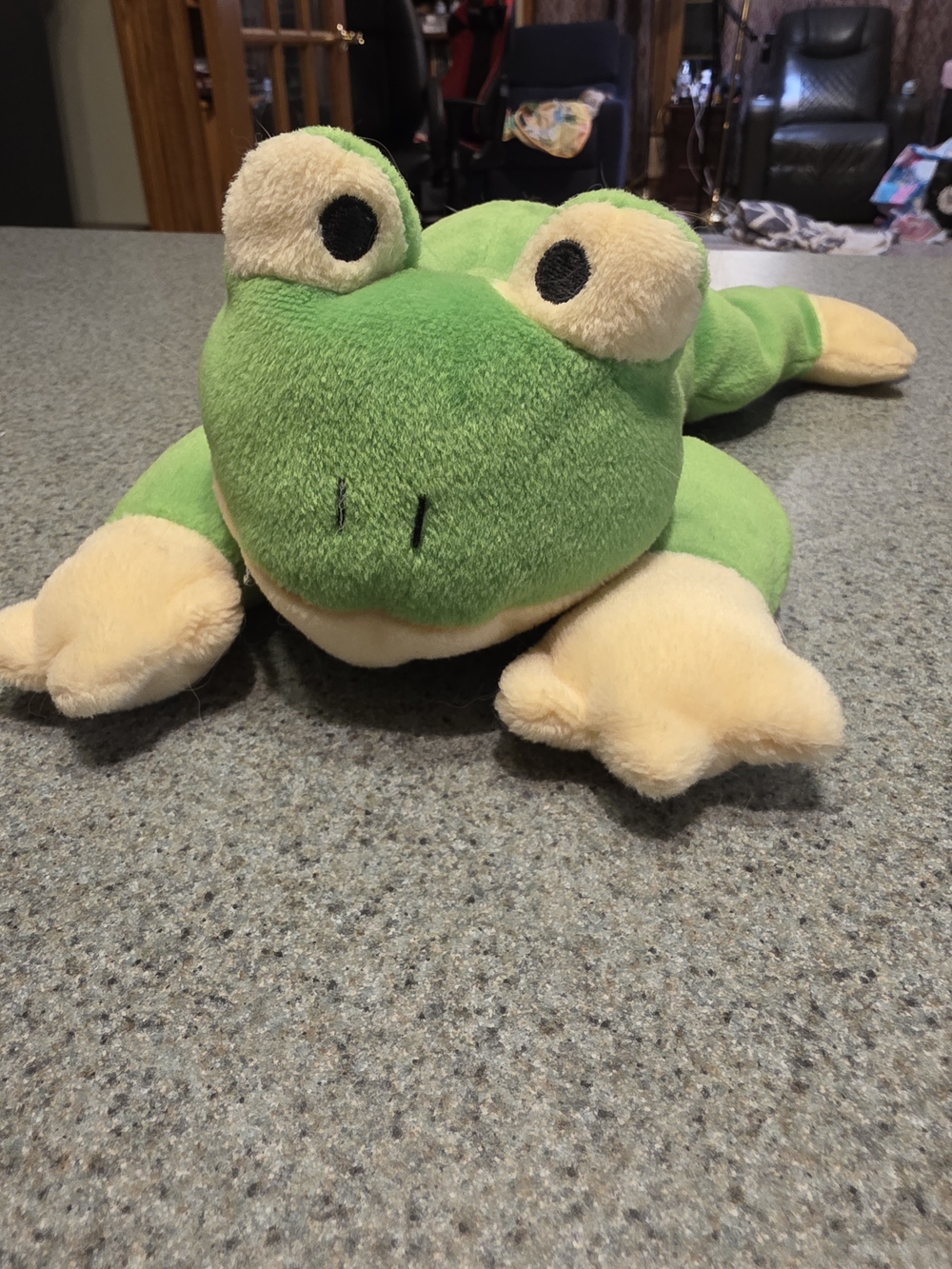 Ty Green and Cream Plush Frog Stuffed Animal